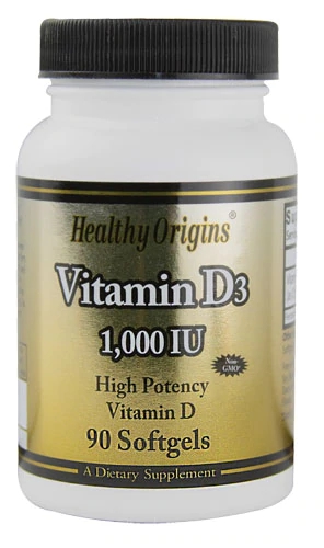 Healthy Origins Vitamina D3 1000 UI - 90 Cápsulas Gelatinosas