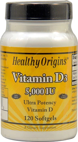 Healthy Origins Vitamina D3 5000 IU - 120 Cápsulas Gelatinosas | Saúde Óssea e Imunidade