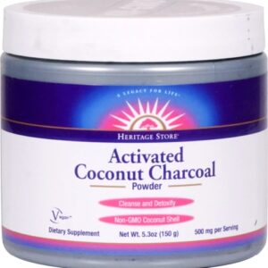 Carvão Ativado de Coco Heritage Products 500mg - 150g | Purificação e Bem-Estar