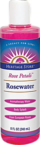 Água de Rosas Heritage Products com Pétalas de Rosa 237ml - Hidratação e Bem-Estar