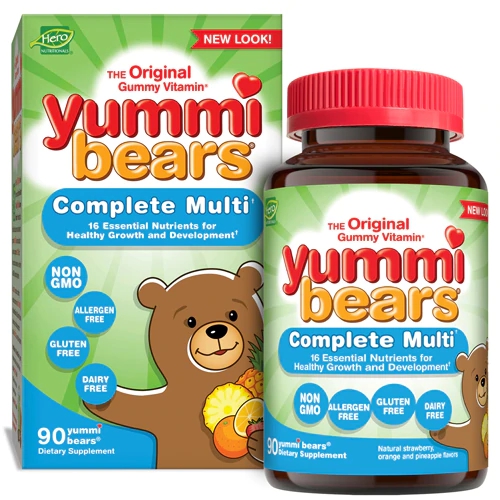 Yummi Bears Multivitamínico e Mineral Hero Nutritionals Sabor Frutas - 90 Gomas