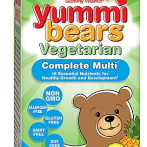 Gomas de Vitaminas Yummi Bears Vegetarian Complete Multi - Frutas Naturais 90 Unidades