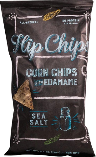Hip Chips Snacks de Milho com Edamame e Sal Marinho Sem Glúten - 156g