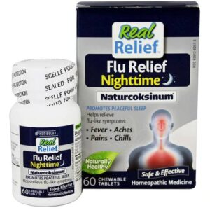 Homeolab USA Real Relief Flu Relief Nighttime - Naturcoksinum 60 Comprimidos Mastigáveis