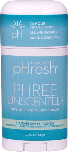 Desodorante Natural Honestly pHresh Prebiótico Sem Perfume 64g - Controle de Odor e Bem-Estar da Pele