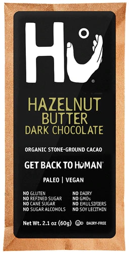 HU Dark Chocolate Bar Vegan Paleo Hazelnut Butter -- 2.1 oz