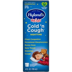Hyland's 4 Kids Xarope Noturno para Tosse e Resfriado Original - 118ml