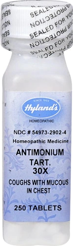 Hyland's Antimonium Tart. 30X - 250 Comprimidos: Alívio Natural para Sintomas Respiratórios