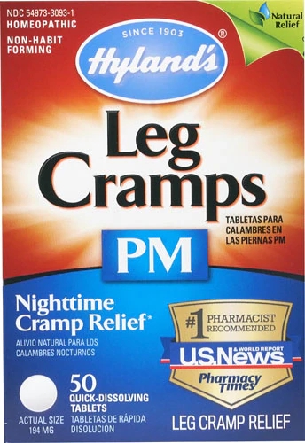 Hyland's Leg Cramps PM - Alívio Noturno para Câimbras nas Pernas - 50 Comprimidos