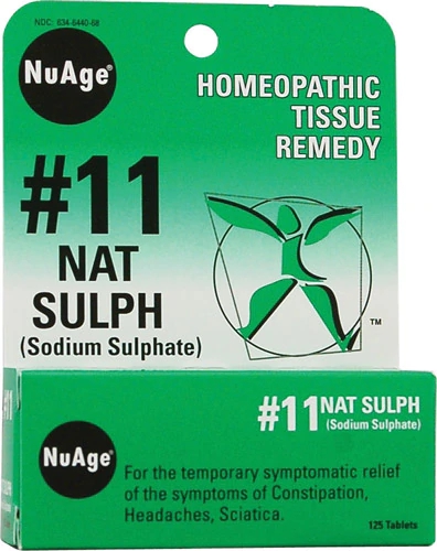 Hyland's NuAge™ No 11 Natrum Sulph 125 Comprimidos - Bem-Estar Digestivo e Respiratório