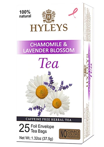 Chá Hyleys Camomila e Lavanda Flores - 25 Sachês (50g)