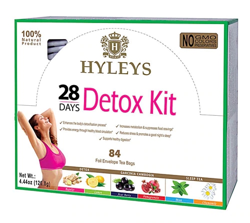 Hyleys Tea Detox Kit Programa 28 Dias - 84 Sachês de Chá para Purificação e Bem-Estar