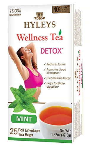 Hyleys Wellness Tea Detox Mint - Chá Refrescante para Detoxificação 25 Sachês