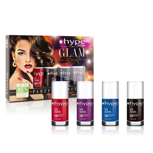 Coleção de Esmalte Hype Glam At Night Secagem Rápida - Kit com 4 Unidades