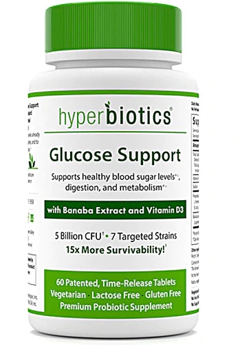 Hyperbiotics Glucose Support - 60 Comprimidos de Liberação Prolongada com 5 Bilhões de UFC