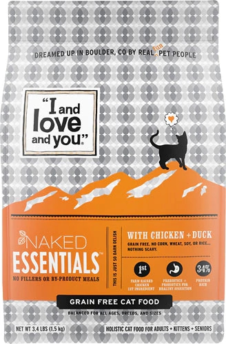 Ração Sem Grãos I and Love and You Naked Essentials Frango e Pato para Gatos - 1.54kg