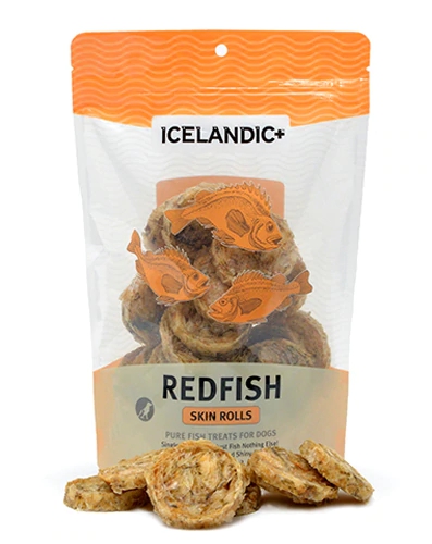 Petisco Icelandic Plus Redfish Skin Rolls para Cães - 70g