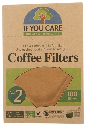 Filtros de Café If You Care No. 2 Cônico Marrom - 100 Unidades