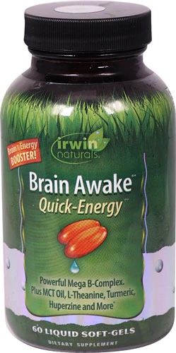 Irwin Naturals Brain Awake™ Quick-Energy™ 60 Cápsulas Líquidas - Energia e Foco Ampliados