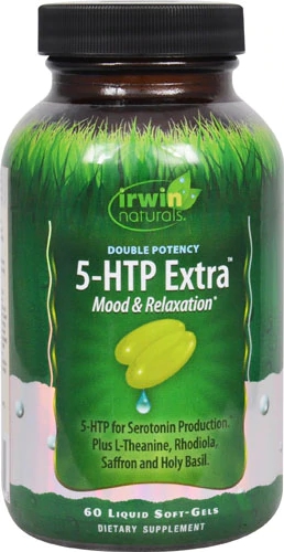 Irwin Naturals Double Potency 5-HTP Extra 60 Cápsulas Gelatinosas - Bem-Estar e Humor