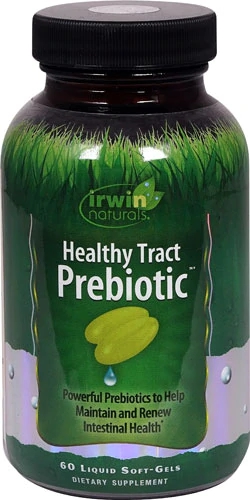 Irwin Naturals Healthy Tract Prebiotic™ - 60 Cápsulas Líquidas para Saúde Intestinal