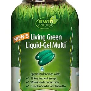 Irwin Naturals Living Green Liquid-Gel Multi para Homens - 90 Cápsulas de Gel Líquido