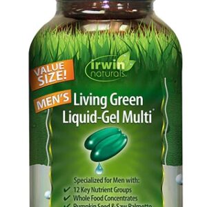 Irwin Naturals Living Green Liquid-Gel Multi para Homens - 120 Cápsulas Líquidas Softgels