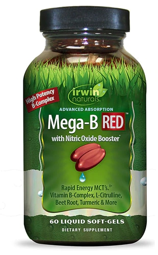 Irwin Naturals Mega-B Red™ with Nitric Oxide Booster -- 60 Liquid Softgels