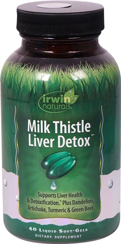 Irwin Naturals Liver Detox Milk Thistle - 60 Cápsulas Líquidas para Detóx do Fígado