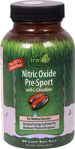 Irwin Naturals Nitric Oxide Pre-Sport L-Citrulina - 60 Cápsulas Líquidas