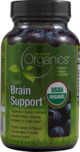 Irwin Naturals Organics Brain Support - 60 Tablets Orgânicas para Suporte Cerebral