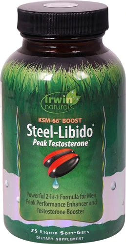Irwin Naturals Steel Libido Peak Testosterone - 75 Cápsulas Líquidas para Energia e Desempenho Masculino