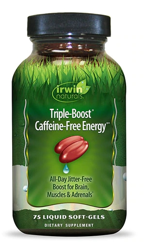 Irwin Naturals Triple-Boost Energia Livre de Cafeína - 75 Cápsulas Líquidas