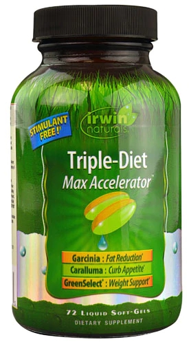 Irwin Naturals Triple-Diet Max Accelerator 72 Cápsulas Líquidas - Potencialize Seu Bem-Estar