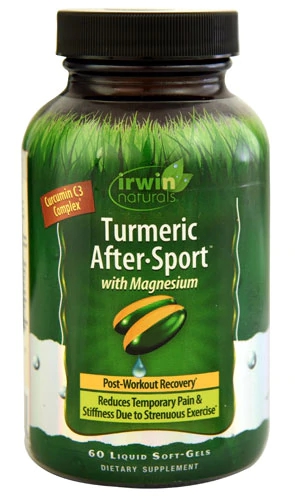 Irwin Naturals Cúrcuma Pós-Treino com Magnésio - 60 Cápsulas Líquidas Gelatinosas