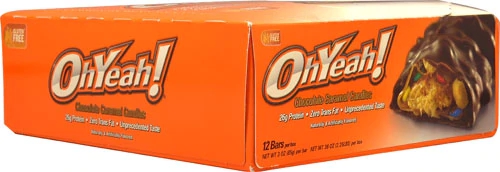Barra de Proteína ISS Research OhYeah! Chocolate Caramelo - 12 Barras (Aprox. 76g cada)