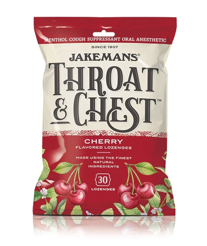 Pastilhas para Garganta e Peito Jakemans Sabor Cereja - 30 Unidades