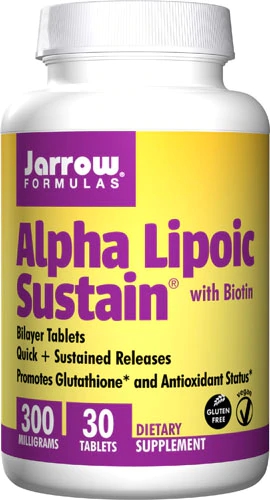 Jarrow Formulas Alpha Lipoic Sustain® com Biotina 300mg - 30 Comprimidos