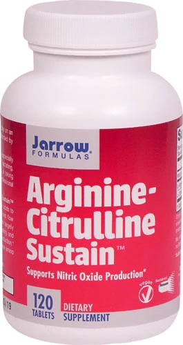 Jarrow Formulas Arginine-Citrulline Sustain 120 Tabletes - Potencialize Sua Performance
