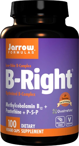 Jarrow Formulas B-Right Complexo Vitamínico B Vegano - 100 Cápsulas Vegetais