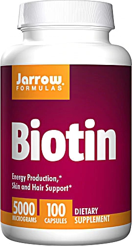 Jarrow Formulas Biotina 5000mcg - 100 Cápsulas para Cabelos, Pele e Unhas Fortes