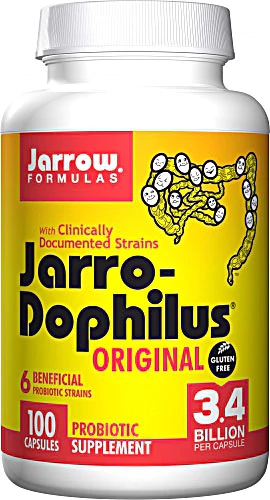 Jarro-Dophilus Original Jarrow Formulas 3.4 Bilhões de UFC 100 Cápsulas - Saúde Intestinal