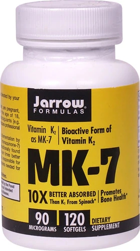 Jarrow Formulas MK-7 Vitamina K2 90mcg - 120 Cápsulas Gelatinosas