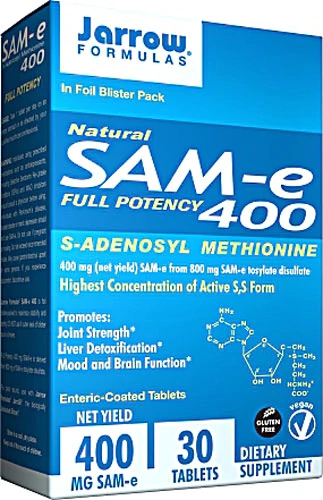 Jarrow Formulas SAM-e 400 mg - 30 Comprimidos Revestidos - Suporte ao Humor e Articulações