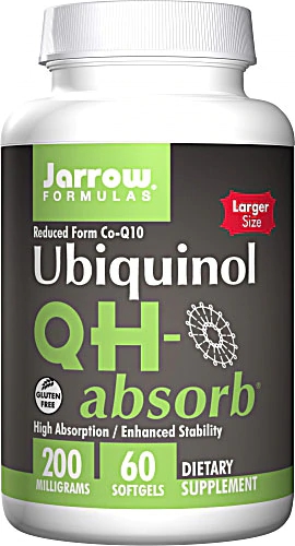 Jarrow Formulas Ubiquinol QH-absorb® 200mg - 60 Cápsulas Gelatinosas: Energia e Antioxidante Potente