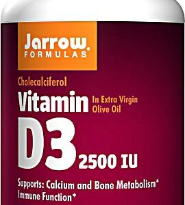 Jarrow Formulas Vitamina D3 2500 UI - 100 Cápsulas Gelatinosas para Saúde Óssea e Imunidade