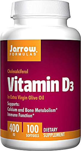 Jarrow Formulas Vitamina D3 400 UI - 100 Cápsulas Gelatinosas - Essencial para Imunidade e Saúde Óssea
