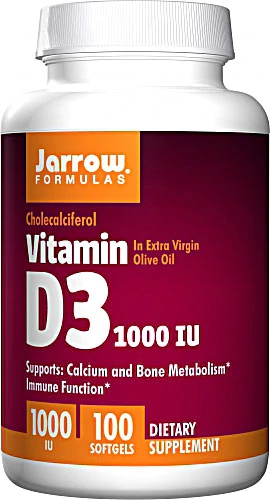 Jarrow Formulas Vitamina D3 1000 UI - 100 Cápsulas Softgel - Imunidade e Saúde Óssea