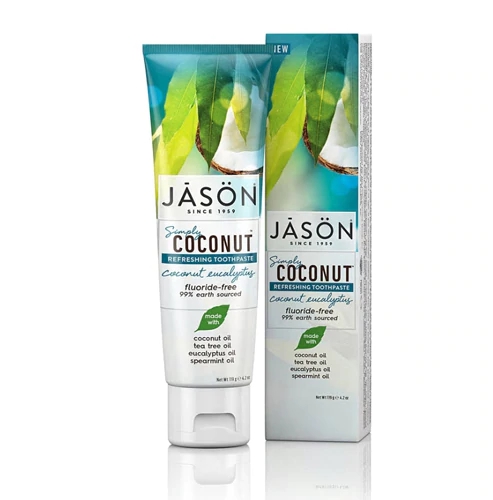 Pasta de Dente Jason Simply Coconut Refrescante Coco e Eucalipto - 119g