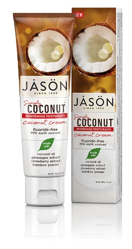Pasta de Dente Clareadora Jason Simply Coconut Creme de Coco - 119g